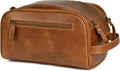 LEATHER VILLAGE Premium Leather Toiletry Travel Pouch by LeatherVillage