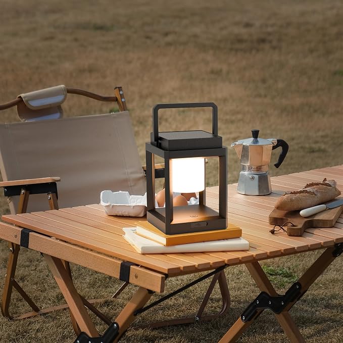Outdoor Solar Table Lamp, 3-Level Brightness Warm LED Lantern, USB & Solar - Image 8