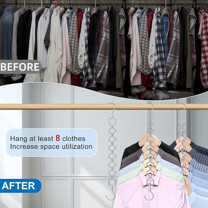 3 Pack Space Saving Hangers for Clothes, Heavy Duty 30Lbs Capacity Magic - Image 2