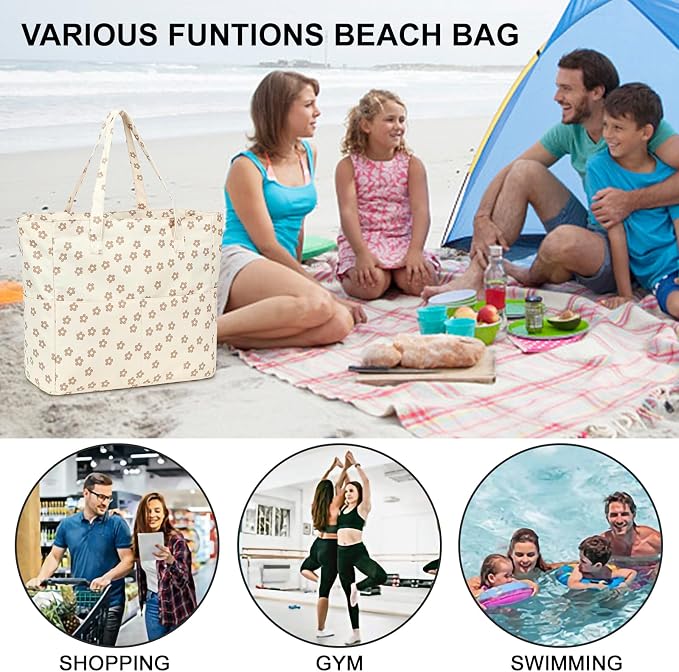 Beach Pool Bags Tote for Women Ladies Large Gym Tote Carry On Bag - Image 7