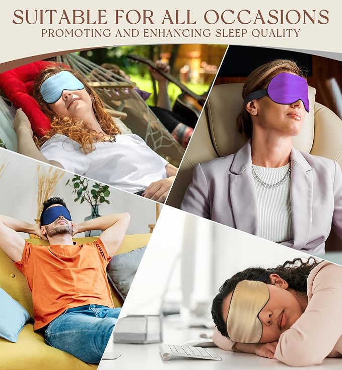 HiRui Silk Sleep Mask, 100% Natural Mulberry Silk of Double-Sided & - Image 7