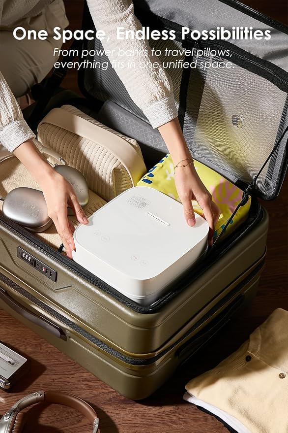 HotWay 24 Inch Expandable Front Opening Checked Luggage - Image 3