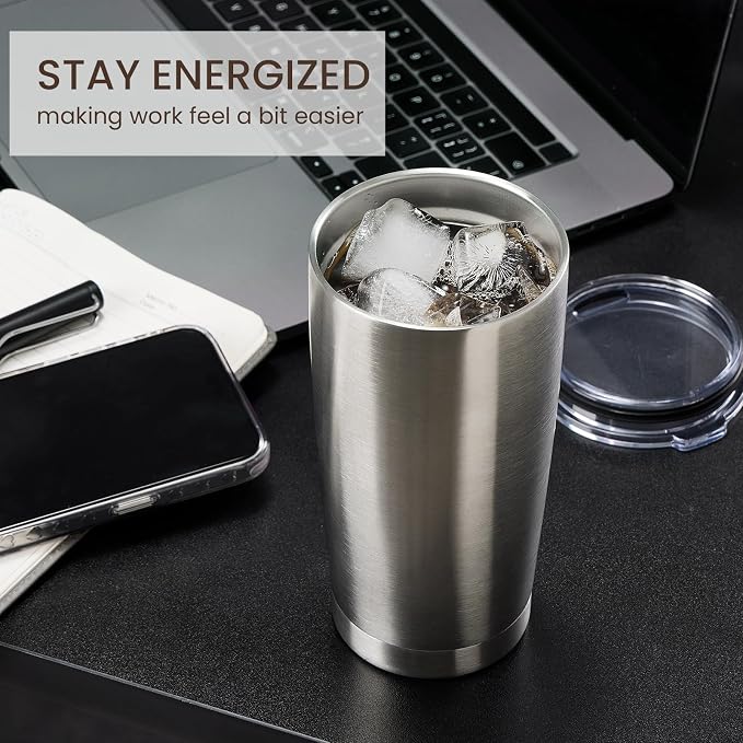 MEWAY 20oz Tumbler 8 Pack Double Wall Vacuum Insulated Travel Mug Bulk - Image 4
