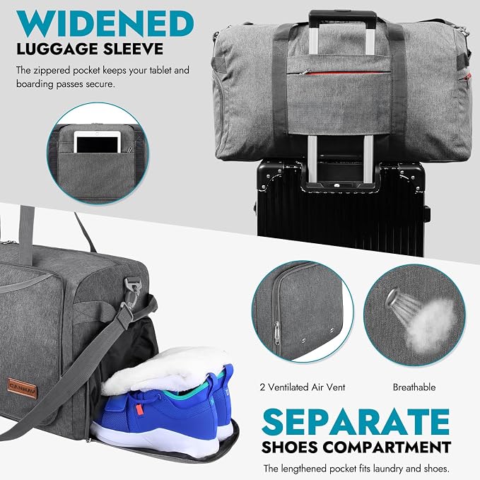 Canway 115L Travel Duffel Bag, Foldable Weekender Bag - Image 7