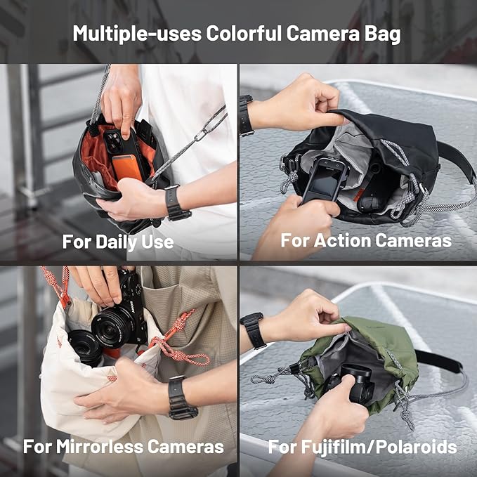 PGYTECH OneGo Drawstring Small Camera Bag, Soft Cute Camera Pouch Handbag - Image 3