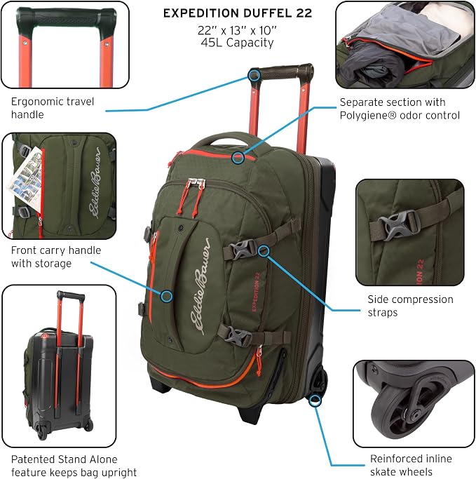 Eddie Bauer Expedition Rolling Duffel Bag - Image 7