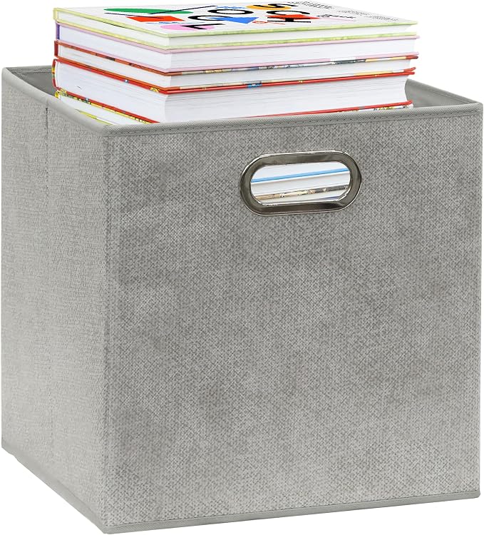 SIMPLE HOUSEWARE 11-Inch Collapsible Fabric Cube Storage Bin - Image 8