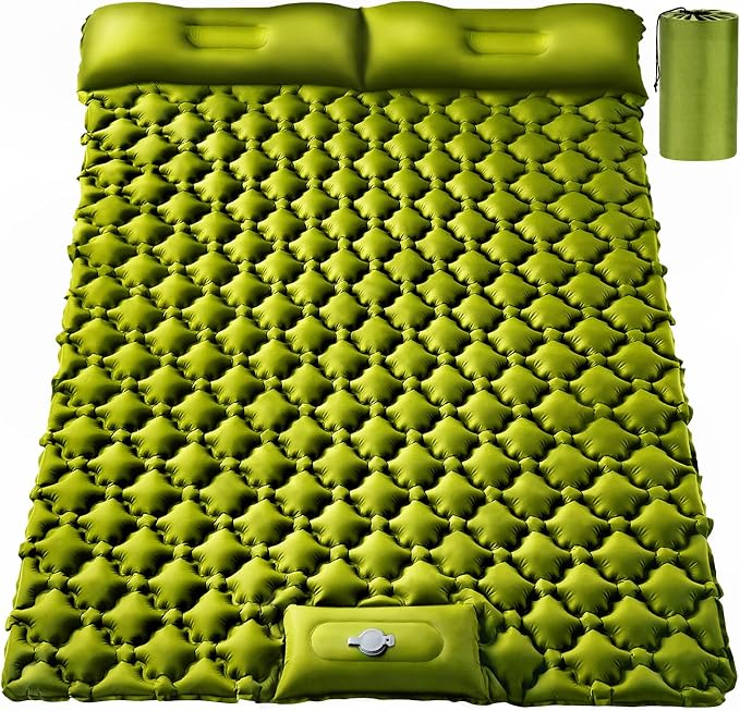 Double Sleeping Pad, Ultralight 3" Extra-Thick Self Inflating Sleeping Mat by Unknown