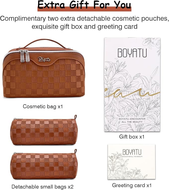 Travel Makeup Bag Organizer Cosmetic Bag: 3 Pcs Set Make up Bags - Image 7