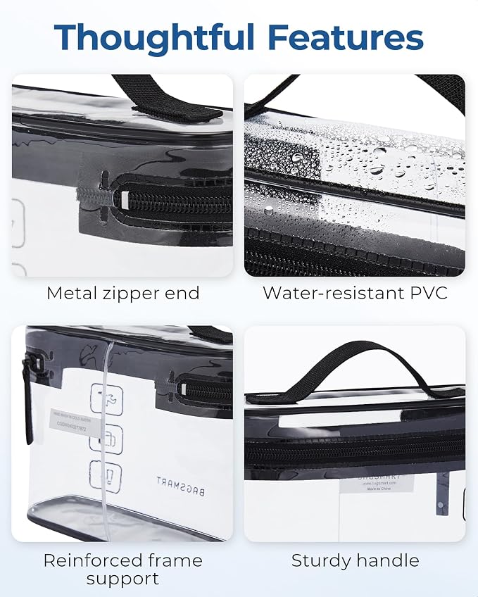 BAGSMART TSA Approved Toiletry Bag, 2 Pack Clear Makeup Cosmetic Bag Organizer - Image 5