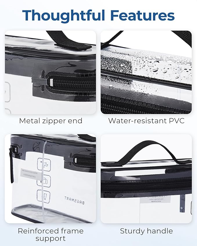 BAGSMART TSA Approved Toiletry Bag, 2 Pack Clear Makeup Cosmetic Bag Organizer - Image 3
