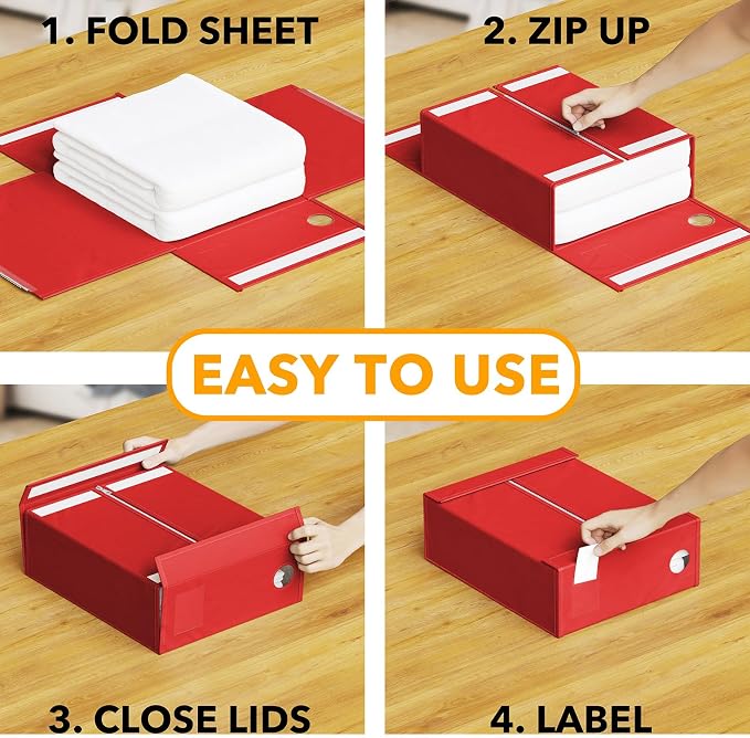 SpaceAid 8 Pack Bed Sheet Organizers and Storage, Foldable Sheet Organizer - Image 3