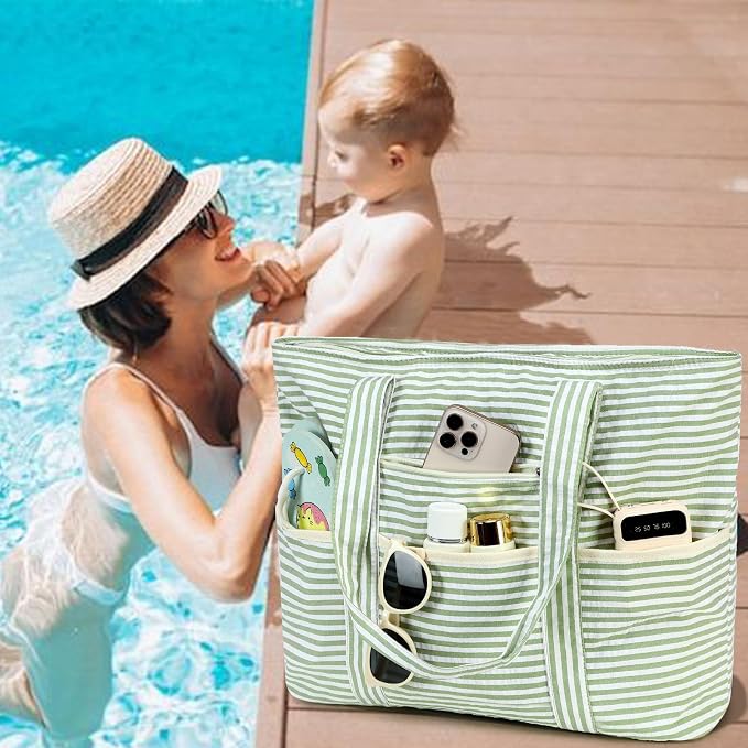LEDAOU Beach Bags for Women, Beach Bags Waterproof Sandproof, Packable Beach - Image 5