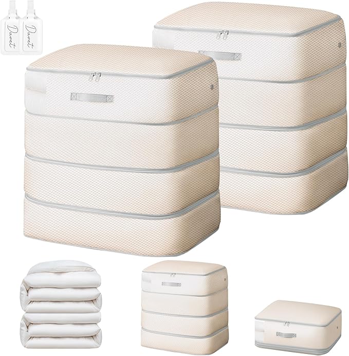 Comforter Storage Bag - 130L Large Capacity Blanket Storage Bags 4-Layer Ultra by EasortmPackingCubes