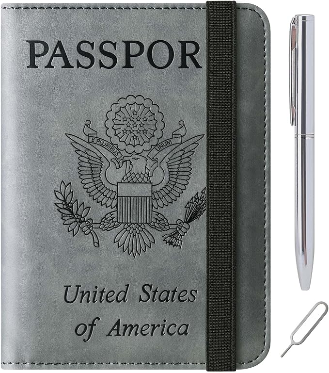 Passport Holder Cover Wallet Travel Essentials Leather Rfid Blocking Case by LOHASLIFE
