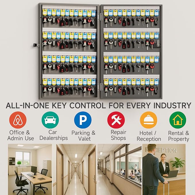 WeHere Key Lock Box Wall Mount, Key Cabinet Security Combination Lockbox - Image 5