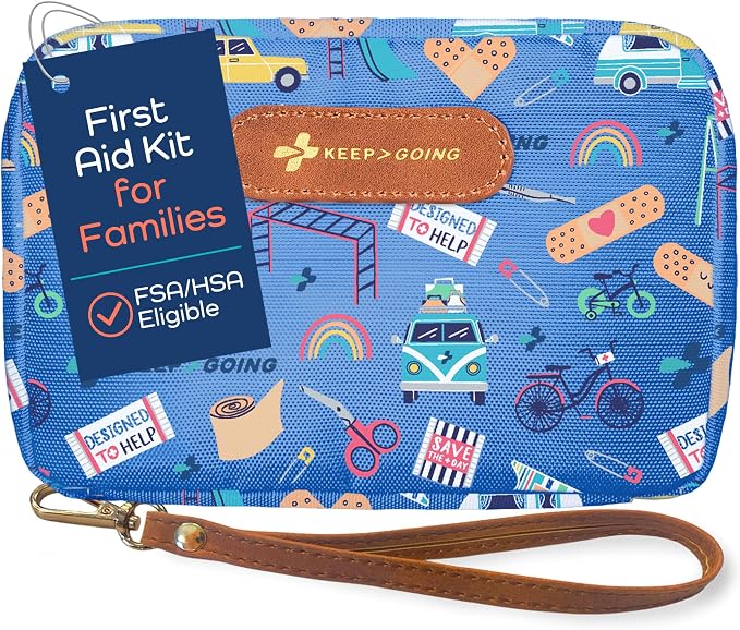 KeepGoing Travel First Aid Kit for Kids – 130 Pc. for Car, Diaper Bag & Backpack by KEEP%3EGOING