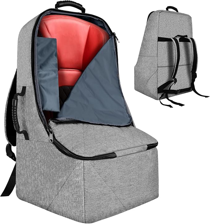 Padded Car Seat Travel Bag for Airplane, Heavy Duty Backpack for Air Travel by ZRRAJOY