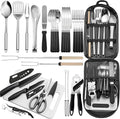 Portable Camping Kitchen Utensil Set-27 Piece Cookware Kit, Stainless Steel by Freehiker