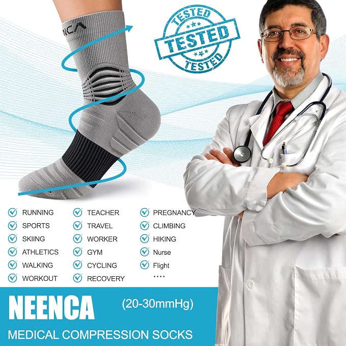 NEENCA Medical Compression Socks—2 Pairs, Ankle Socks - Image 7