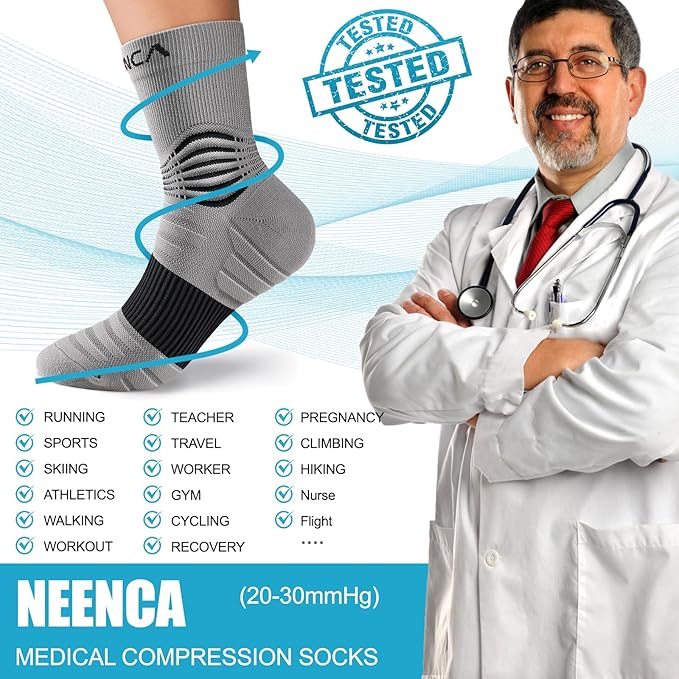NEENCA Medical Compression Socks—2 Pairs, Ankle Socks - Image 7