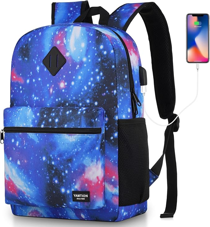 Unisex School Backpack, Casual Bookbag Adults and Teens Schoolbag by YAMTIONBAGS