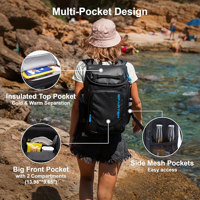 SPARTER Backpack Cooler Insulated Leak Proof 33/49 Cans, 2 Insulated - Image 4