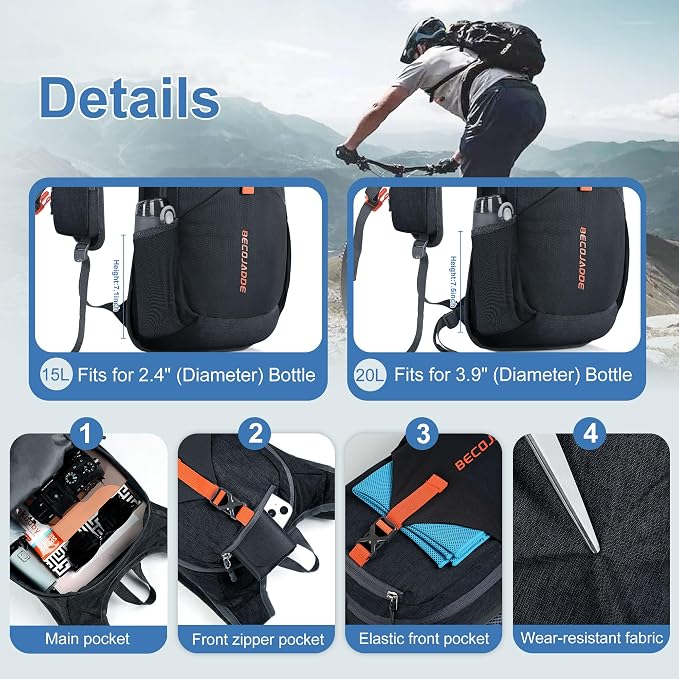 20L Small Hiking Backpack for Men Women Foldable Packable Back Pack Ultralight - Image 3