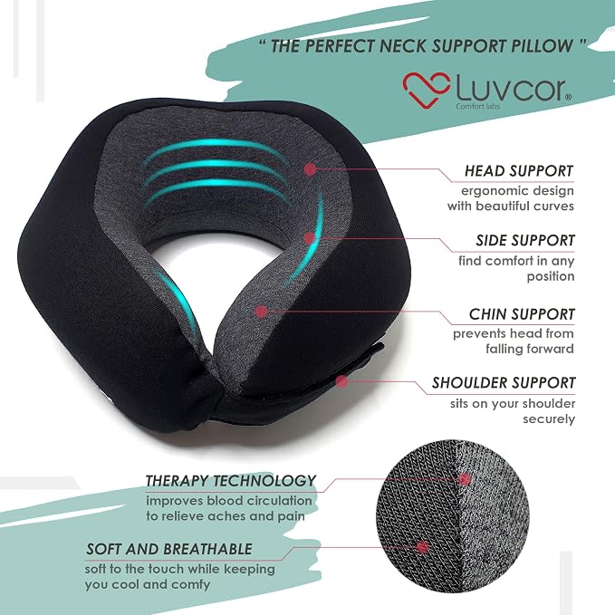 Premium Quality Memory Foam Travel Neck Pillow Bundle - Image 2