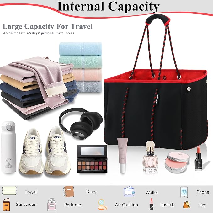 QOGiR Neoprene Multipurpose Beach Bag Tote - Image 5