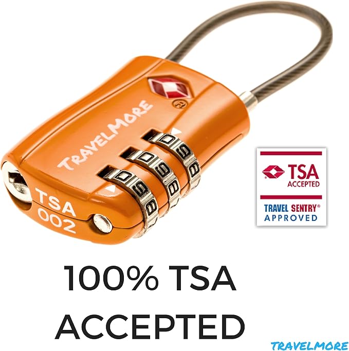 TSA Approved Travel Combination Cable Luggage Locks - Image 3