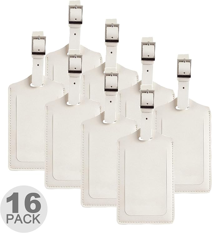 8 Pack Leather Luggage Travel Bag Tags by Travelambo by Travelambo