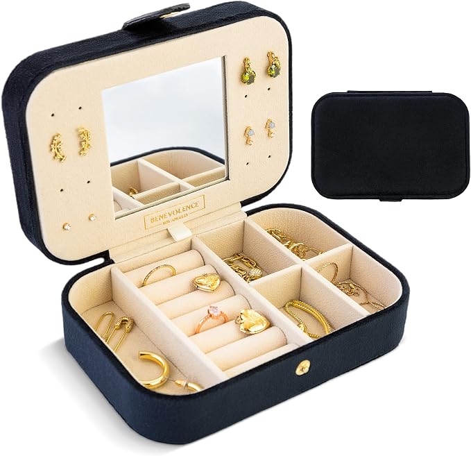 Benevolence LA Plush Velvet Travel Jewelry Storage Box | Earring Organizer by BenevolenceLA