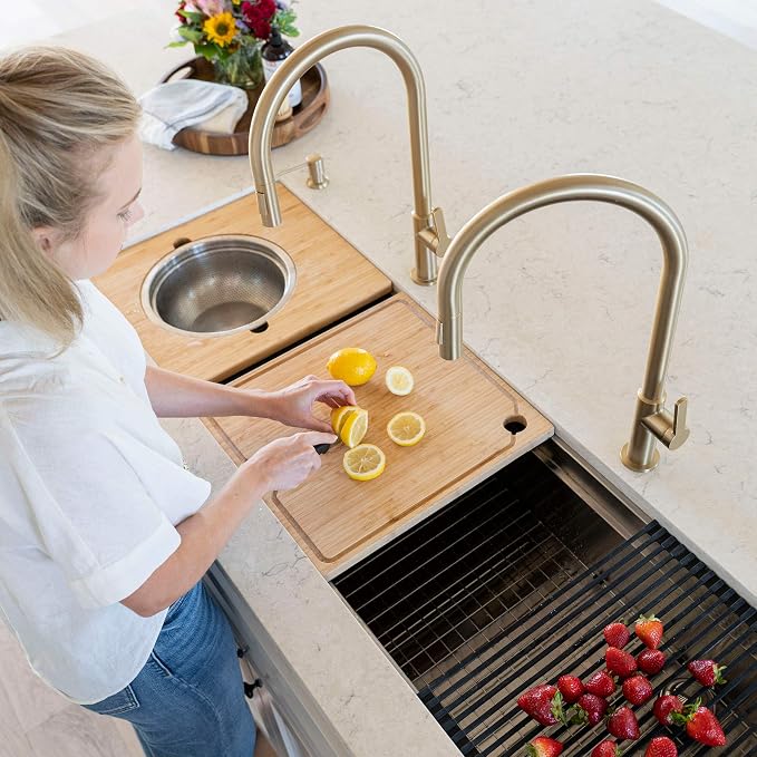 KRAUS Kore 57-inch Undermount Workstation 16 Gauge Single Bowl Stainless Steel - Image 15