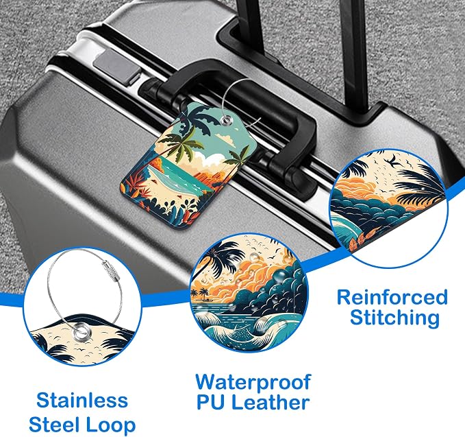 Tropical Beach at Sunset Luggage Tags - Image 4