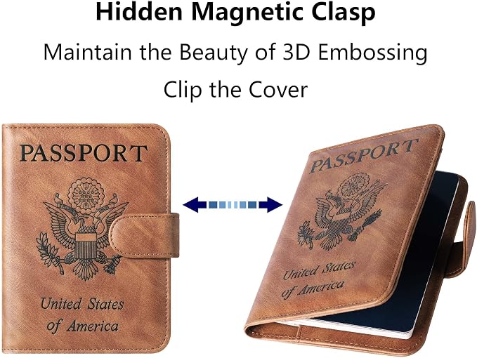 Airtag Passport Holder Cover Wallet Travel Essentials Leather Rfid Blocking - Image 6