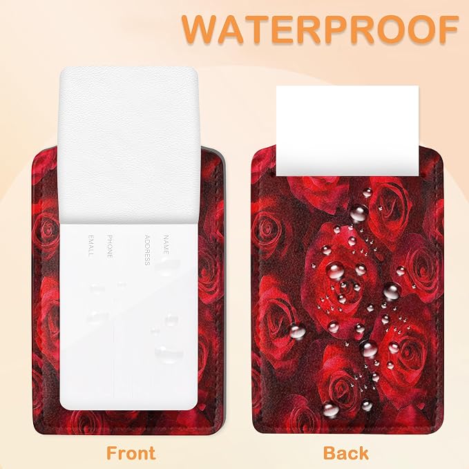 Romantic Elegant Red Roses PU Leather Luggage Tags - Image 3