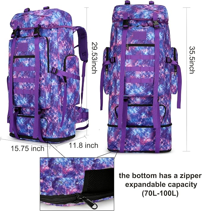 Hiking Backpack for Men 70L/100L Camping Backpack Military Rucksack Molle 3 - Image 4
