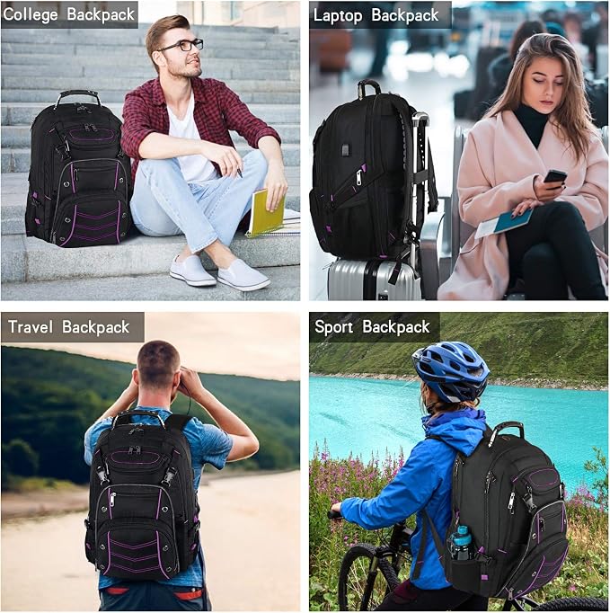 VECKUSON Unisex 18.4 Inch Laptop Backpack, - Image 5