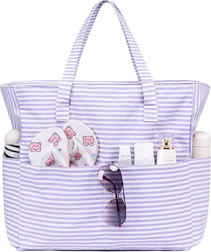 LEDAOU Beach Bag Waterproof Sandproof Women Tote Bag Pool Bag by LEDAOU