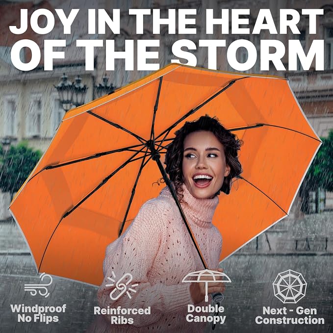 Royal Walk Windproof Folding Travel Umbrella Compact and Strong Luxurious Real - Image 4