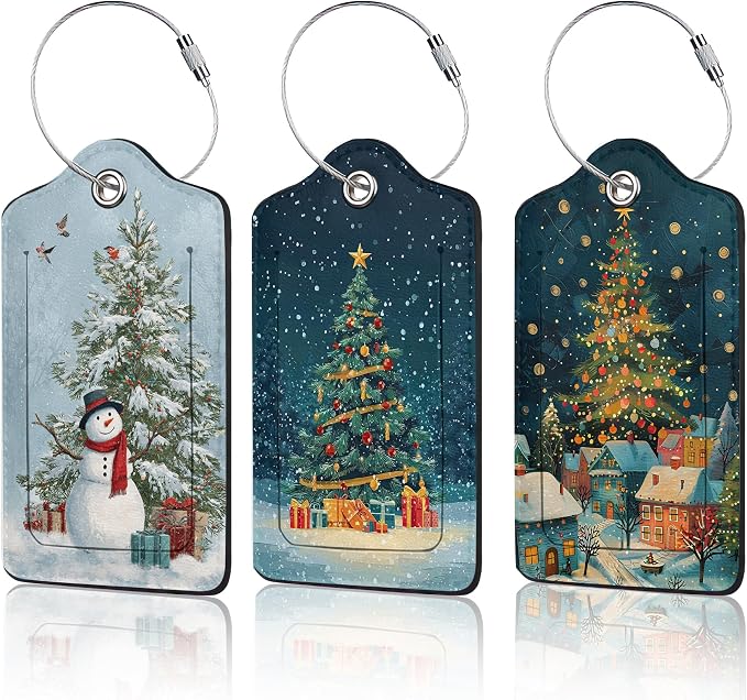 Merry Christmas 3 Pack PU Leahter Luggage Tag by Unknown