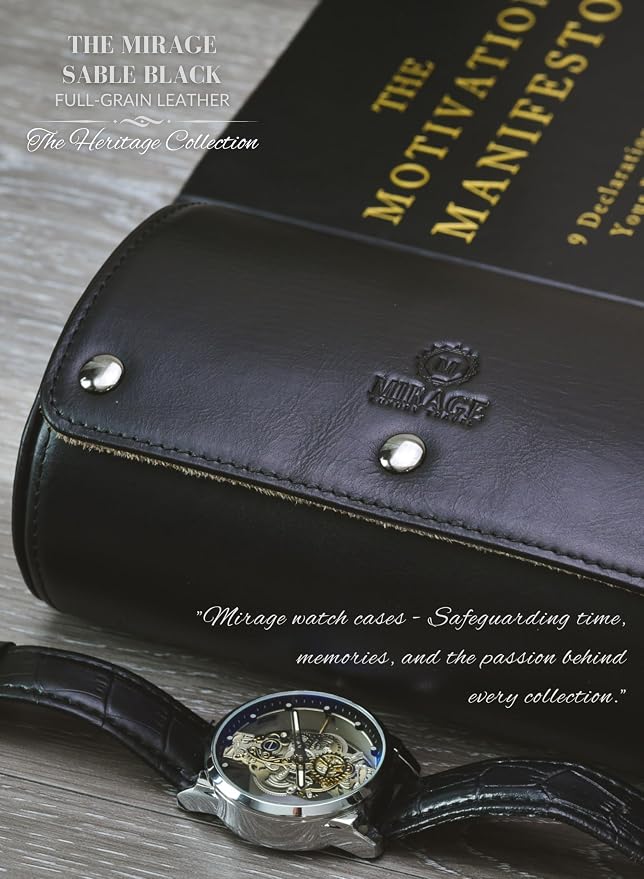 2 Watch Roll Travel Case – Leather Watch Holder Case - Image 6