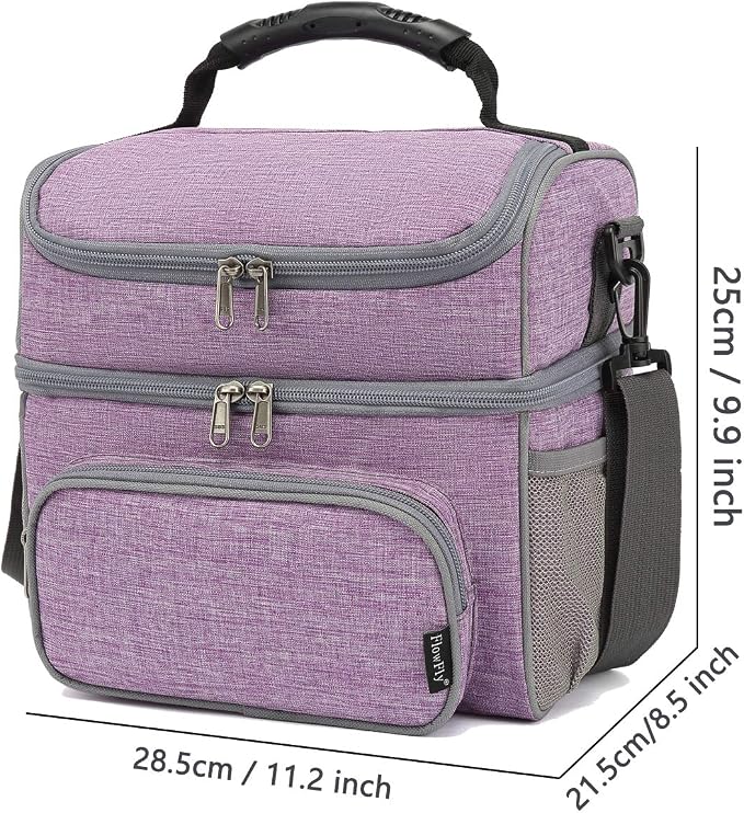 FlowFly Double Layer Cooler Insulated Lunch Bag Adult Lunch Box Large Tote Bag - Image 3