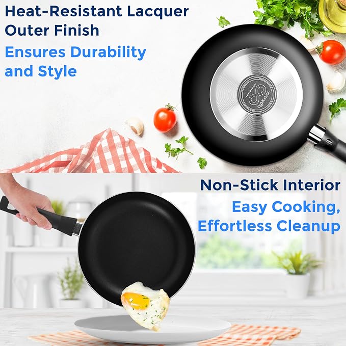 SereneLife 6-Piece Pots and Pans Set – Nonstick Cookware, Heat-Resistant - Image 4