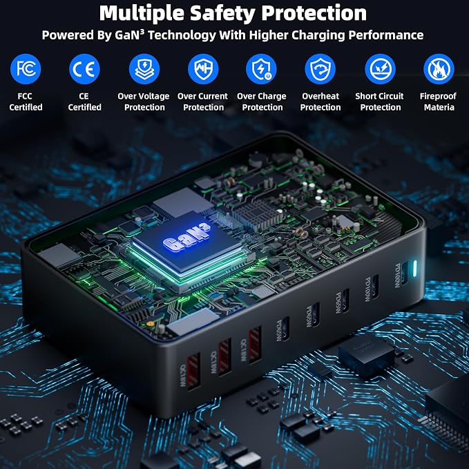 440W Fast Charging 8 Port USB C Charger Block, USB-C Charger Adapter - Image 4
