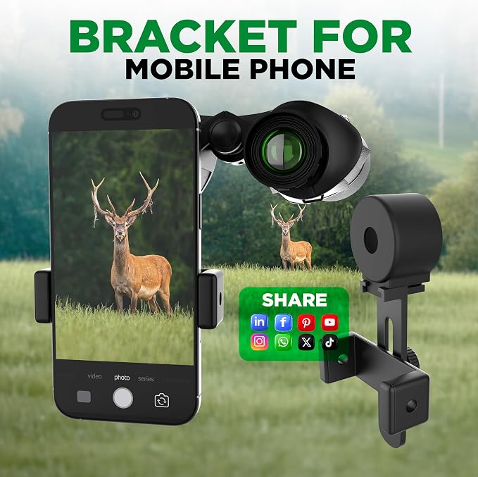 Binoculars with Phone Bracket Adapter, High Power Waterproof with Low Light - Image 3