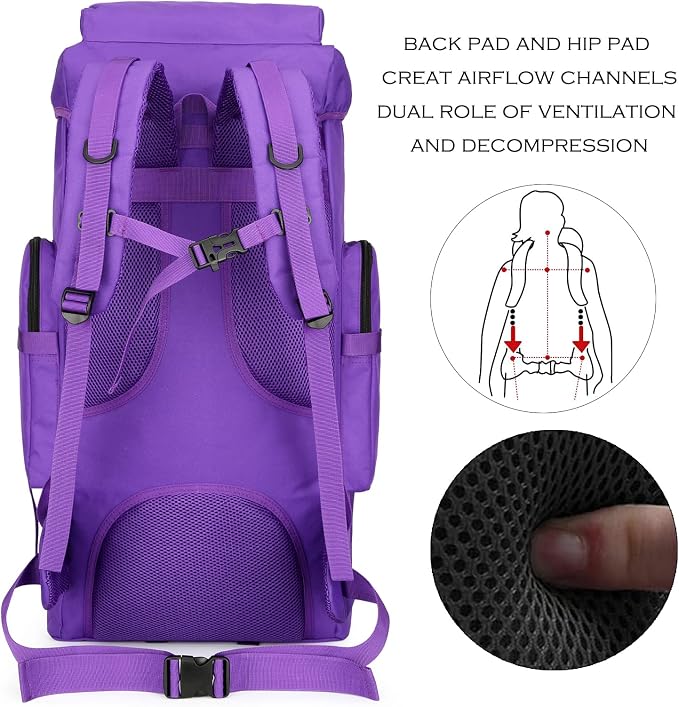 Hiking Backpack for Men 70L/100L Camping Backpack Military Rucksack Molle 3 - Image 5