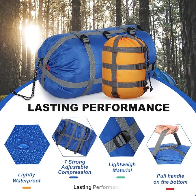 5 Pack Compression Stuff Sack 5 Assorted Size Sleeping Bag Stuff Sack - Image 3
