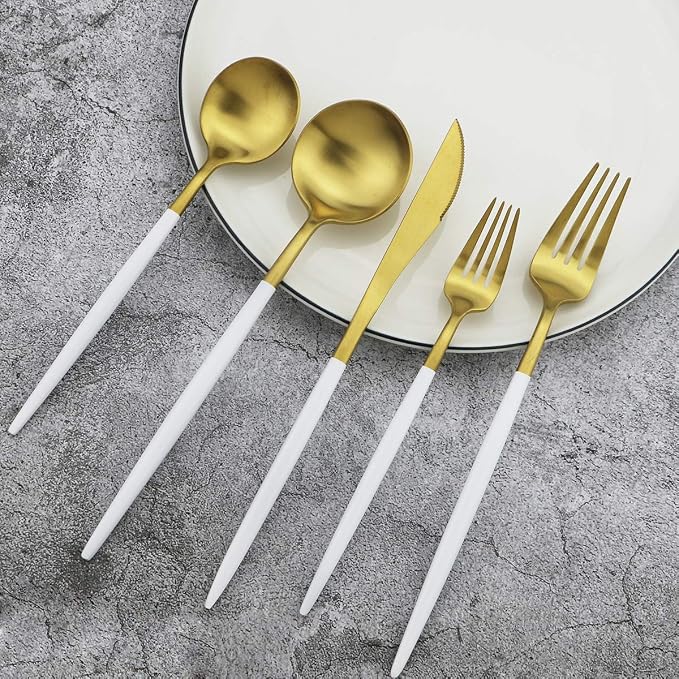 Gugrida 20-Piece 18/10 Stainless Steel Flatware Silverware, Luxury Dinnerware - Image 2